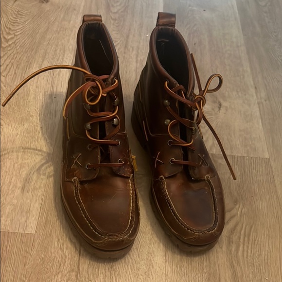 Men's Brown Leather Boots - Picture 1 of 7